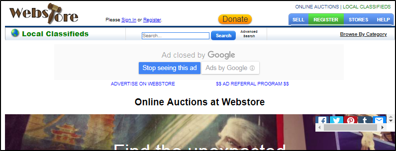 WebStor:  интернет аукцион